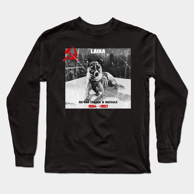 Laika: First Dog in Space Long Sleeve T-Shirt by ocsling